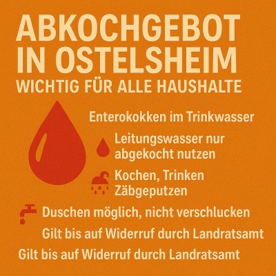 Abkochgebot in Ostelsheim: Trinkwasser wegen Enterokokken belastet